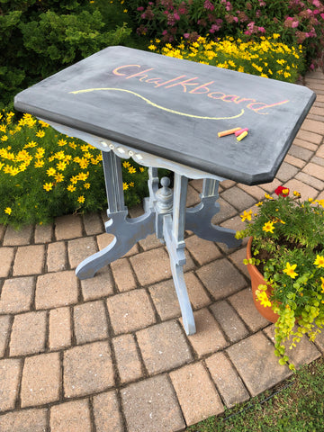 Violet Painted Victorian Table with Chalkboard Top